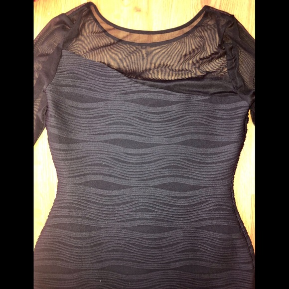 Never worn LBD, Stretchy, Long Sheer Sleeves - Picture 5 of 7